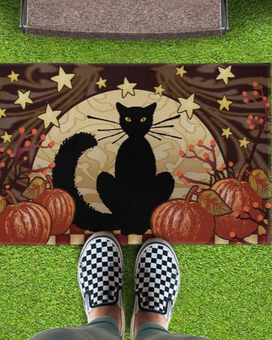 Cross-border Amazon Halloween floor mat, stain-resistant, easy-care floor mat for the home entryway, non-slip, absorbent floor mat for the bathroom.