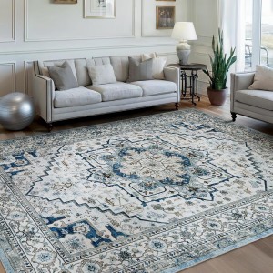 TEMU Cross-border Persian Living Room Carpet, Bedroom Stain-Resistant, Easy-Care, Dust-Resistant, Easy-Care, Bedside Decorative Blanket