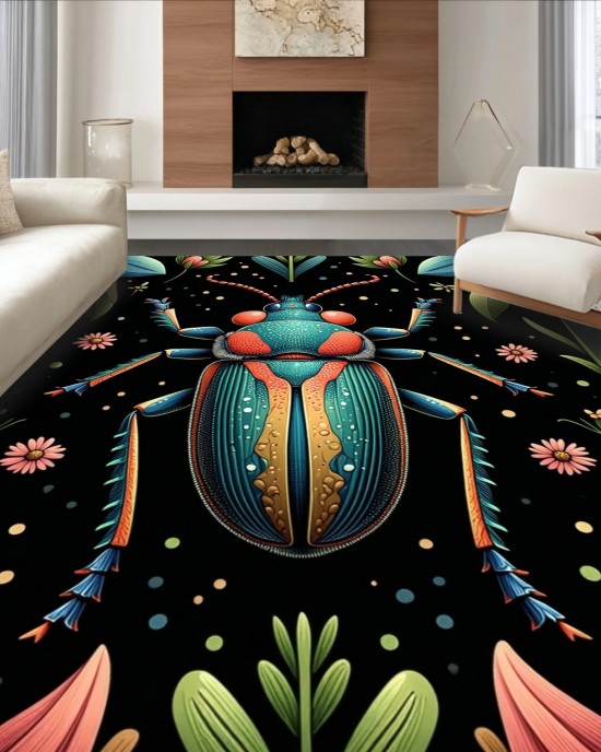 Cross-border American-style wall-to-wall living room carpet, absorbent, stain-resistant, easy-to-care sofa rug, outdoor balcony decorative rug.