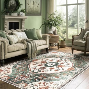 Cross-border Nordic Bohemian decorative large area rug, non-slip, stain-resistant, and wear-resistant wall-to-wall carpet for the living room
