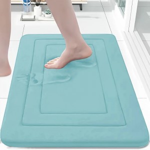 Temu Amazon spot shipping, cross-border zigzag pattern coral fleece floor mat, factory wholesale, non-slip bathroom mats