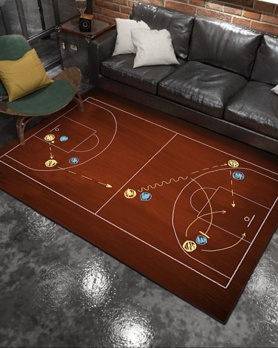 Cross-border new sports-style tactical board, living room sofa rug, home sports-style bedside rug, drop-shipping rug