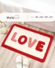 Cross-border Valentine's Day shaped faux cashmere floor mat, non-slip entrance bathroom doormat, easy-care bathroom doormat.