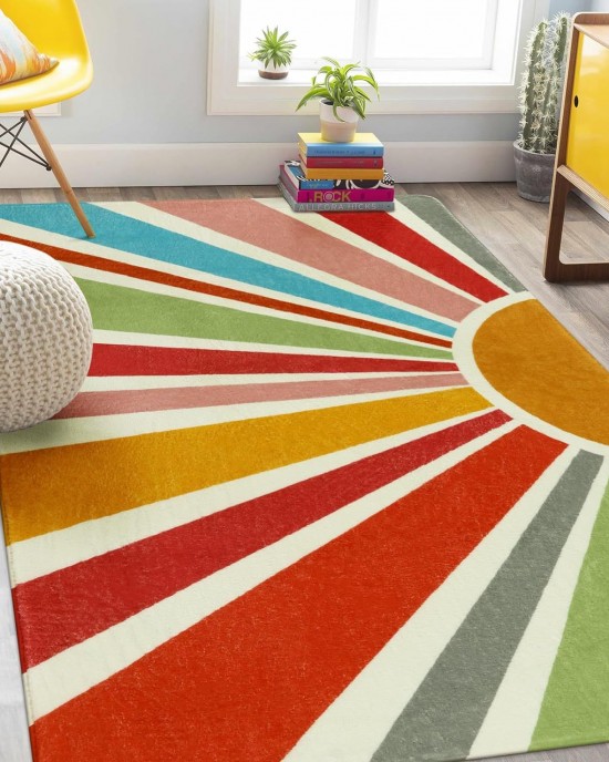 Simple line faux cashmere sun pattern bedroom decorative carpet, bedside rug, non-slip living room thickened carpet in stock. Simple line faux cashmere sun pattern bedroom decorative carpet, bedside rug, non-slip living room thickened carpet in stock.