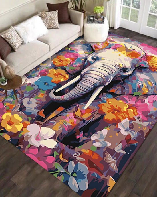 Cross-border TEMU cross-border abstract oil painting carpet for living room, large, full-coverage, non-slip and stain-resistant sofa blanket