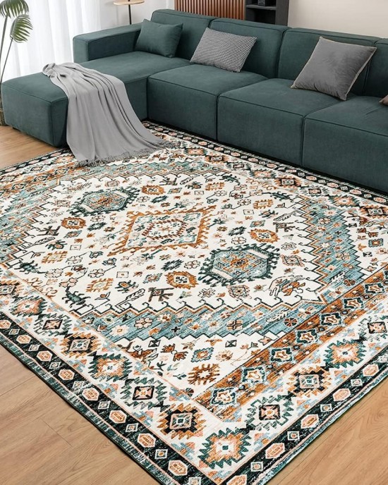 Cross-border light luxury vintage Persian carpets, stain-resistant, full-length coffee table mats for living rooms, bedroom decorative bedside rugs in stock