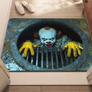 Cross-border Amazon TEMU Halloween clown series floor mat, wear-resistant, stain-resistant, and easy-care doormat for the entryway.