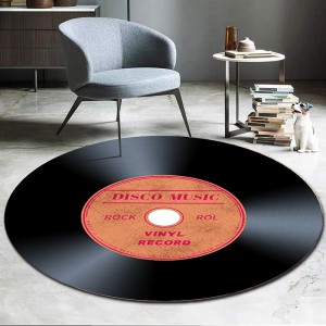 Cross-border round living room carpet. CD record creative carpet, simple chair mat, bedroom bedside mat