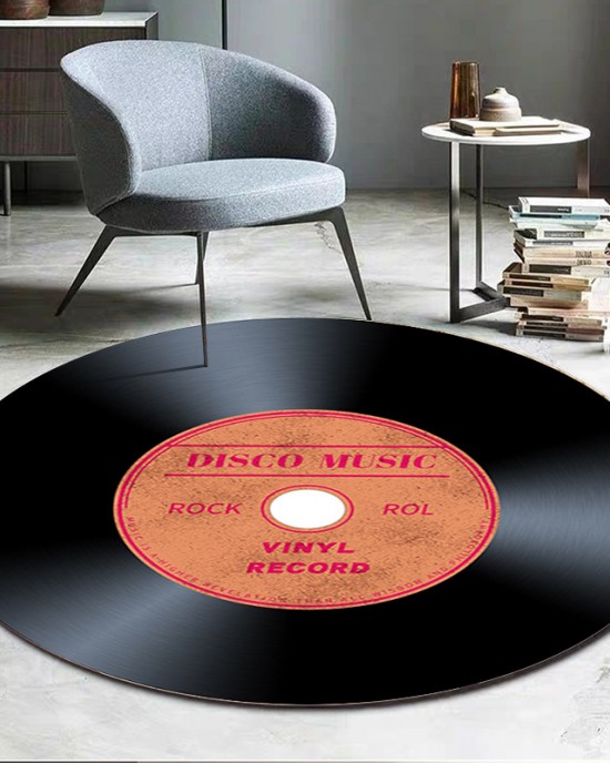 Cross-border round living room carpet. CD record creative carpet, simple chair mat, bedroom bedside mat