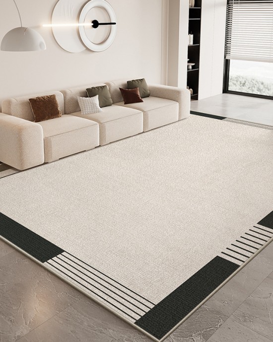 Living room carpets, stain-resistant and easy-care, Nordic-lined, non-slip, wear-resistant crystal velvet carpets, home insulation and warmth