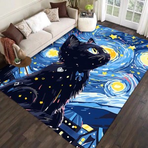 Cross-border TEMU cross-border abstract oil painting carpet for living room, large, full-coverage, non-slip and stain-resistant sofa blanket