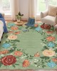 Cross-border Amazon vintage floral decorative rug, easy-care, non-slip sofa rug for large living room areas.
