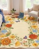 Cross-border Amazon vintage floral decorative rug, easy-care, non-slip sofa rug for large living room areas.