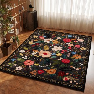 Cross-border TEMU Bohemian Decorative Rug, Living Room, Bedroom, Non-Slip, Wear-Resistant, Easy-Cleaning Coffee Table Bedside Rug