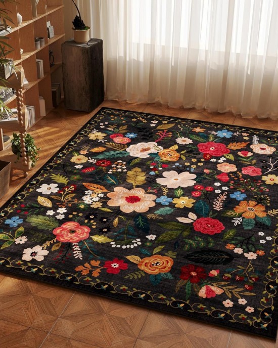 Cross-border TEMU Bohemian Decorative Rug, Living Room, Bedroom, Non-Slip, Wear-Resistant, Easy-Cleaning Coffee Table Bedside Rug