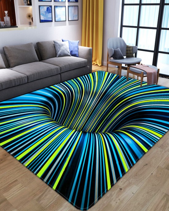 Cross-border carpets, living room sofa rugs, 3D vortex wall-to-wall carpets, creative three-dimensional floor mats available for shipping