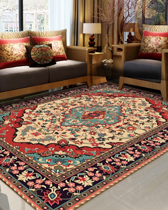 Cross-border Bohemian Living Room Carpet, Non-Slip, Stain-Resistant, Easy-Care, Sofa Blanket, Coffee Table Mat, Bedroom Bedside Blanket Cross-border Bohemian Living Room Carpet, Non-Slip, Stain-Resistant, Easy-Care, Sofa Blanket, Coffee Table Mat, Bedroom Bedside Blanket