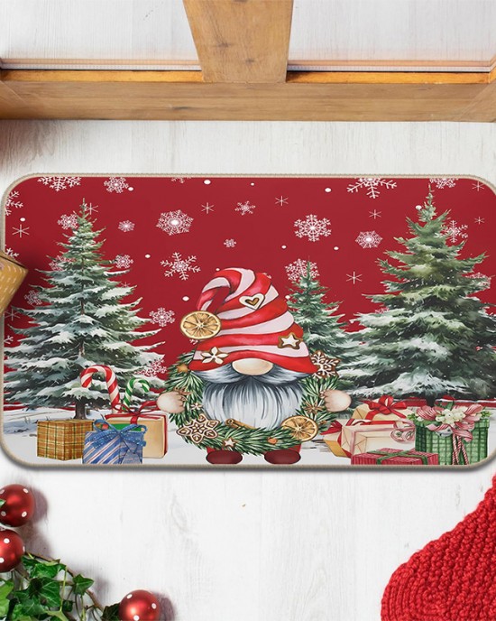Diatom mud Amazon Christmas print floor mats, easy-care, stain-resistant, and wear-resistant doormats, available for shipping.