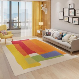Dopamine Instagram-style imitation cashmere living room rug, non-slip bedside rug for girls' bedrooms, hotel and B&B decorative mat