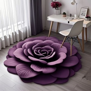 Specially shaped floral diatom mud floor mat, quick-drying, absorbent, non-slip bathroom and toilet floor mat, easy-care bedroom floor mat