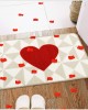Cross-border Valentine's Day shaped faux cashmere floor mat, non-slip entrance bathroom doormat, easy-care bathroom doormat.