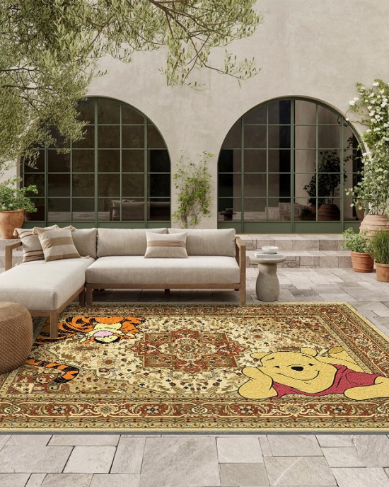 Cross-border cartoon Persian living room wall-to-wall carpet, non-slip and stain-resistant, outdoor terrace sofa blanket available for shipping