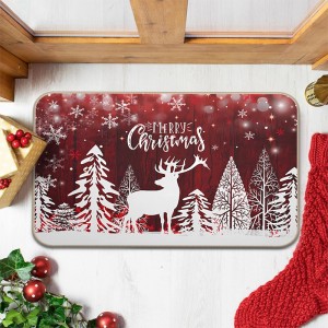 Diatom mud Amazon Christmas print floor mats, easy-care, stain-resistant, and wear-resistant doormats, available for shipping.