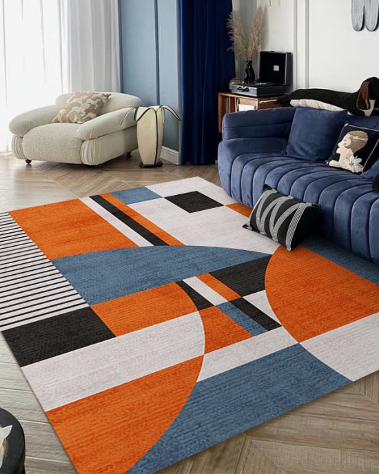 Modern geometric living room carpet, 3D printed sofa coffee table rug, horizontal wall-to-wall living room floor mat. Modern geometric living room carpet, 3D printed sofa coffee table rug, horizontal wall-to-wall living room floor mat.