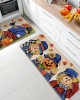 TEMU cross-border autumn pumpkin long kitchen mat, absorbent, stain-resistant, easy-to-care two-piece foot mat set available for delivery.