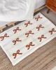 Girly bow faux cashmere floor mat, absorbent bathroom doormat, easy-care entrance doormat. Wholesale dropshipping