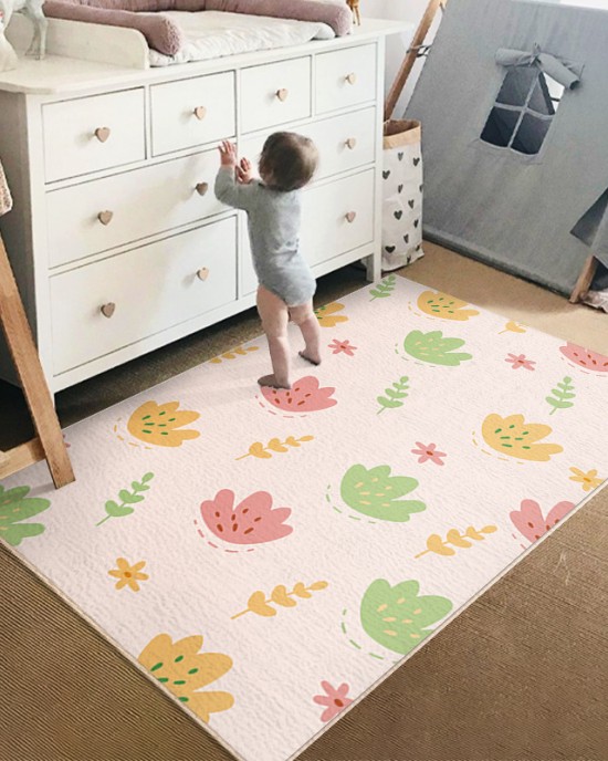 In stock: cartoon imitation cashmere carpets for bedrooms, literacy bedside rugs, living room coffee table mats, English alphabet rugs.