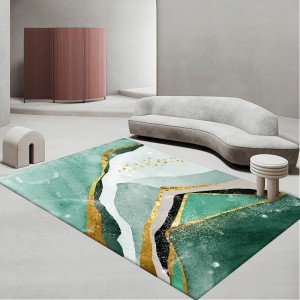 Cross-border simple geometric crystal velvet carpet for home living room decoration, easy-care wall-to-wall large sofa rug in stock