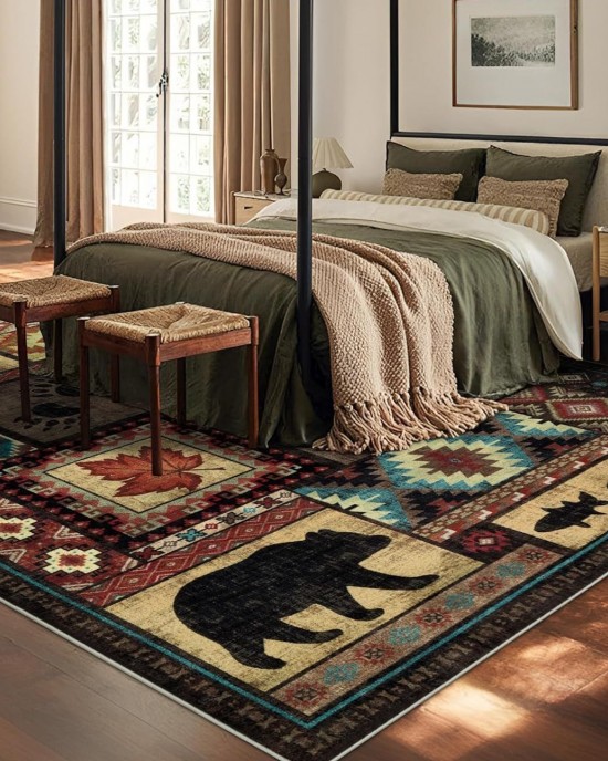 Cross-border American retro ethnic-style living room wall-to-wall carpet, non-slip and stain-resistant, bedroom, easy-care, bedside rug available for shipping Cross-border American retro ethnic-style living room wall-to-wall carpet, non-slip and stain-resistant, bedroom, easy-care, bedside rug available for shipping