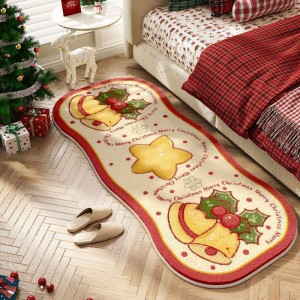 Cartoon Christmas series imitation cashmere bedroom decorative bedside blanket, home room cooling thickened carpet available for dispatch
