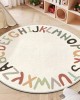 Simple round living room carpet, simple lettered solid color carpet, imitation cashmere bedroom bedside blanket, study desk and chair cushion for cooling