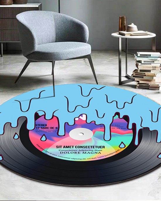 Cross-border round living room carpet. CD record creative carpet, simple chair mat, bedroom bedside mat