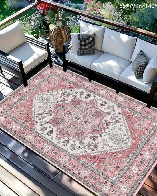 Cross-border TEMU Persian print carpet, easy-care sofa blanket for the living room, non-slip coffee table mat for the balcony.