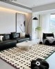 Wabi-sabi style living room rug, imitation cashmere non-slip carpet, luxurious large-area, full-coverage home bedroom bedside rug