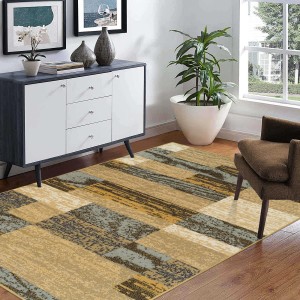 Simple and creative Geometric print carpet, non-slip, stain-resistant, and easy-care carpet for the living room.