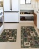 Temu cross-border retro American kitchen mats, labelable, non-slip, absorbent, and stain-resistant striped floor mats for home use.