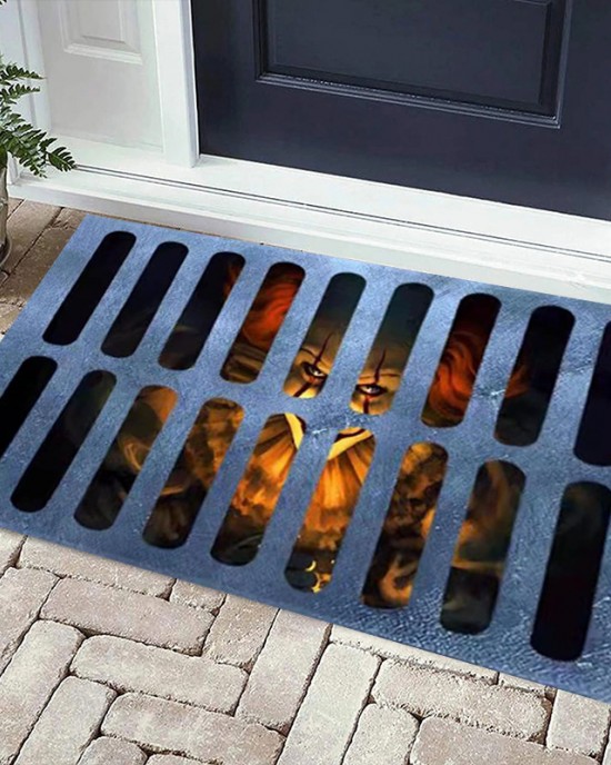 Amazon cross-border clown Halloween series printed floor mats for home entryways, stain-resistant, wear-resistant, and easy-care doormats.