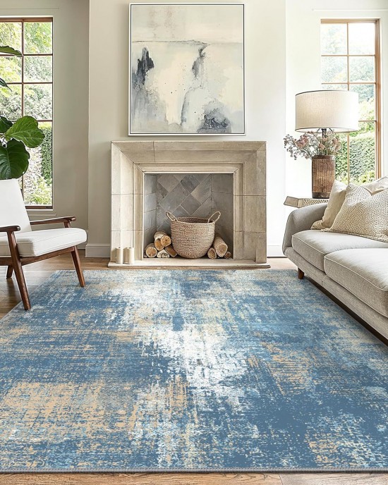 TEMU Cross-border Nordic Abstract Carpet, Living Room Decorative, Easy-Care, Non-Slip Sofa Blanket, Stain-Resistant Bedside Blanket