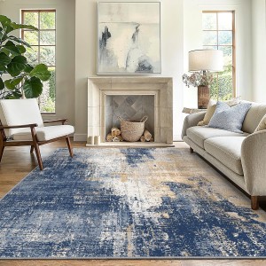 Cross-border Amazon Nordic abstract crystal velvet rug, non-slip, stain-resistant sofa coffee table mat for living room decoration.