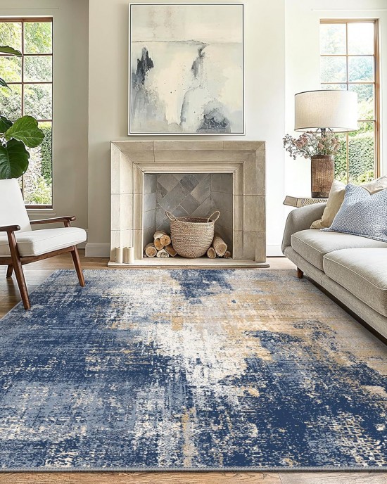 Cross-border Amazon Nordic abstract crystal velvet rug, non-slip, stain-resistant sofa coffee table mat for living room decoration.