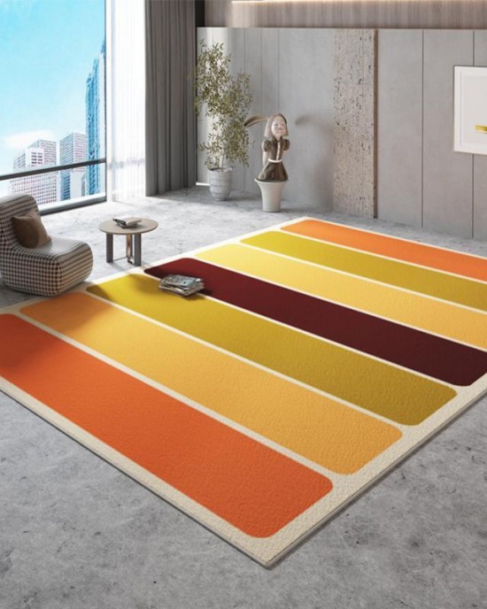 Dopamine Instagram-style imitation cashmere living room rug, non-slip bedside rug for girls' bedrooms, hotel and B&B decorative mat