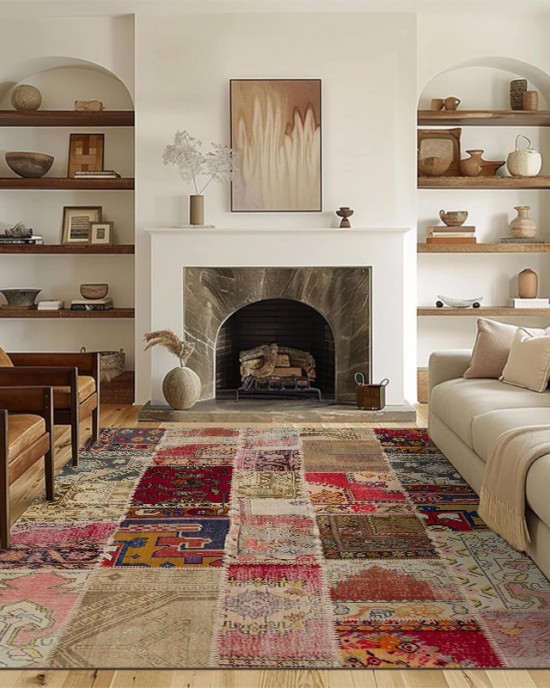 American retro Moroccan carpets, ethnic-style living room sofa coffee table rugs, and bedroom coffee table rugs Wall-to-wall homestay decorative carpet