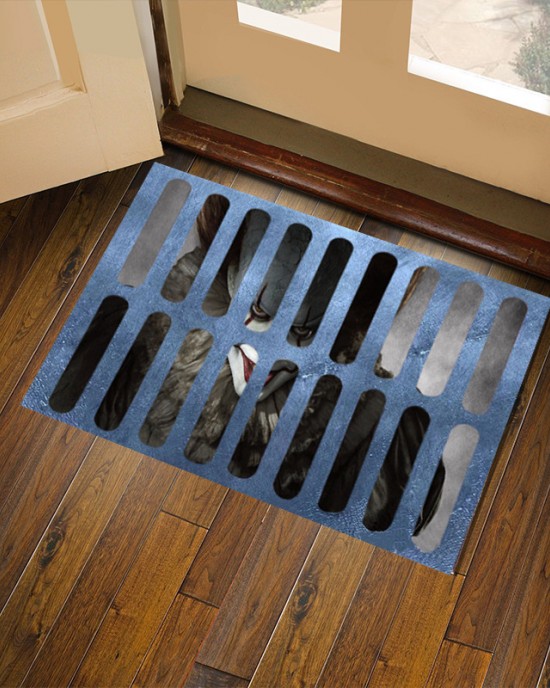 Amazon cross-border clown Halloween series printed floor mats for home entryways, stain-resistant, wear-resistant, and easy-care doormats.