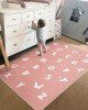 In stock: cartoon imitation cashmere carpets for bedrooms, literacy bedside rugs, living room coffee table mats, English alphabet rugs.