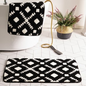 Cartoon imitation cashmere floor mats, absorbent bathroom doormats, non-slip floor mats for bathrooms Cross-border water doormats
