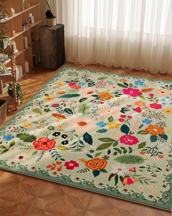 Cross-border TEMU Bohemian Decorative Rug, Living Room, Bedroom, Non-Slip, Wear-Resistant, Easy-Cleaning Coffee Table Bedside Rug